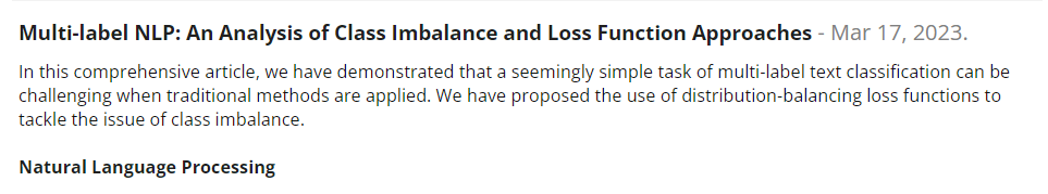 Multi-label NLP: An Analysis of Class Imbalance and Loss Function Approaches